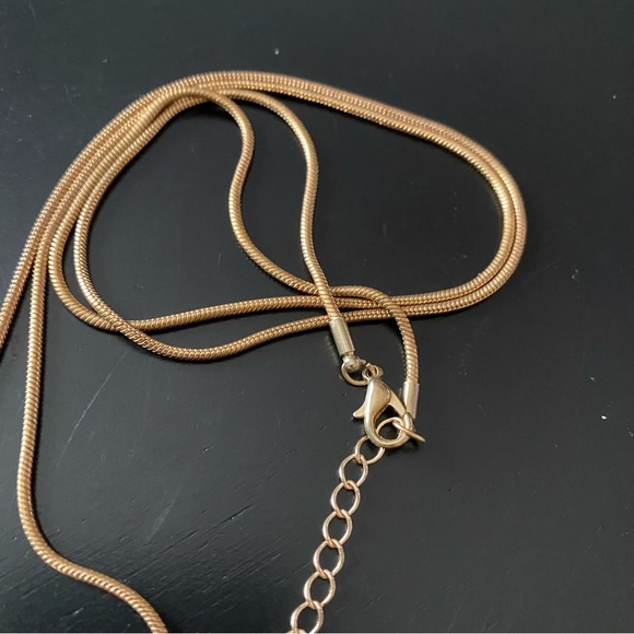 Boho Gold Medallion Necklace w/ Gold Fringe - Picture 4 of 4